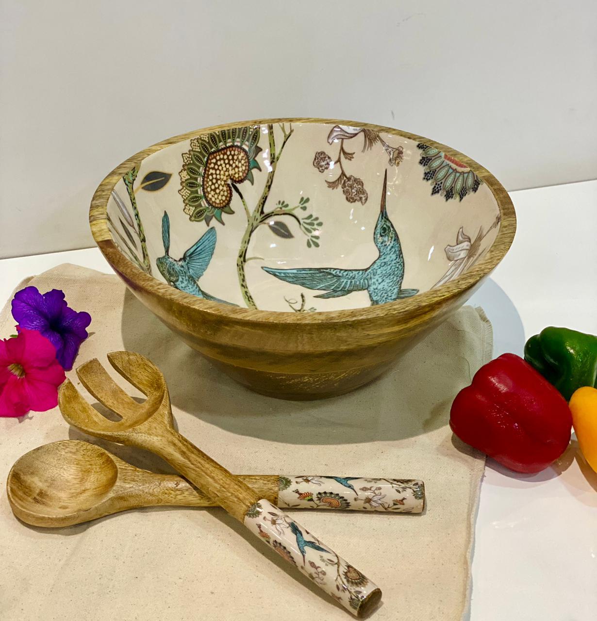 Epoxy Mango-Wood Salad Bowl and spoon 1