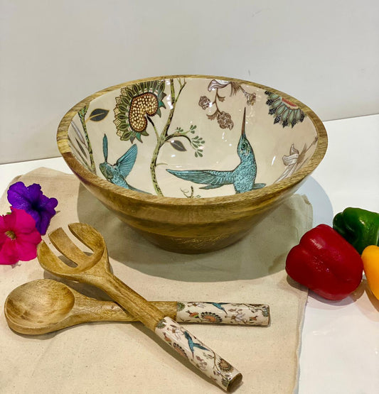 Epoxy Mango-Wood Salad Bowl and spoon 1