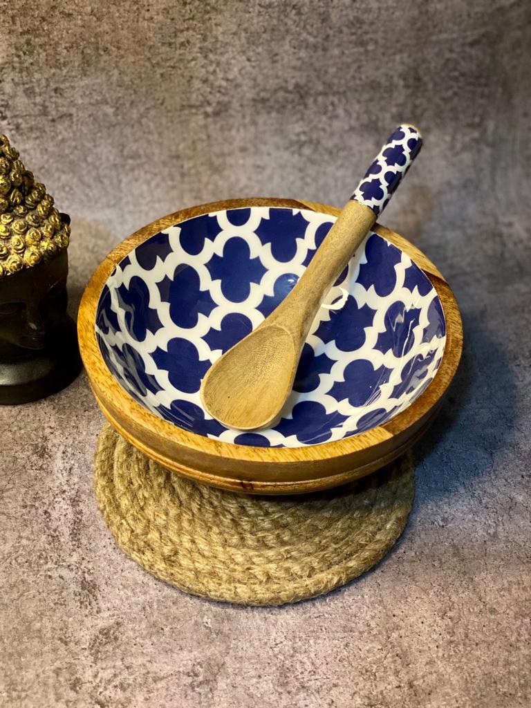 Epoxy Mango-Wood Salad Bowl and spoons 7