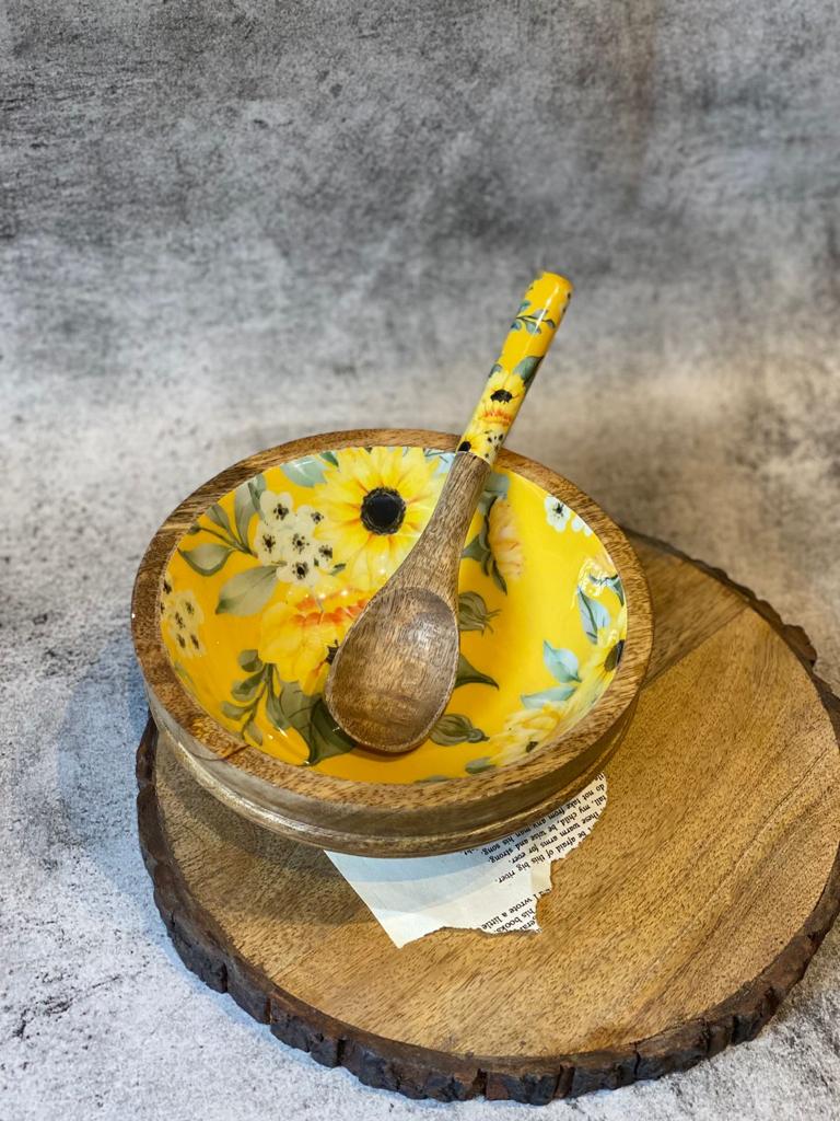 Epoxy Mango-Wood Salad Bowl and spoons 9