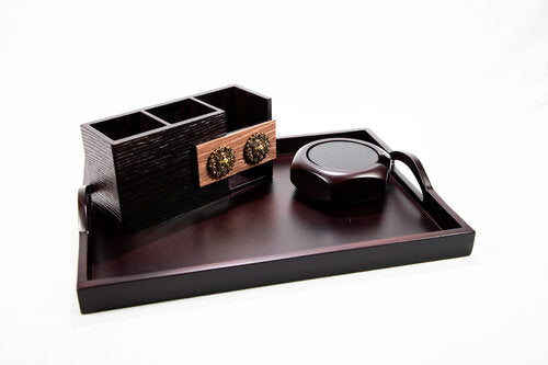Extra Large Tray + Cutlery stand and Napkin Holder + Hexagon Coaster Combo